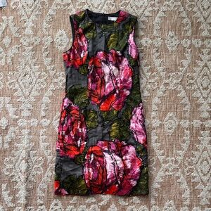 Floral Sleeveless Dress - Red and Pink